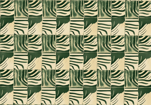 Papier peint zèbre Design graphique vert foncé et beige