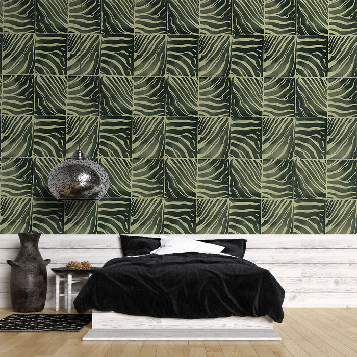 Papier peint zébré | Motif animalier rétro