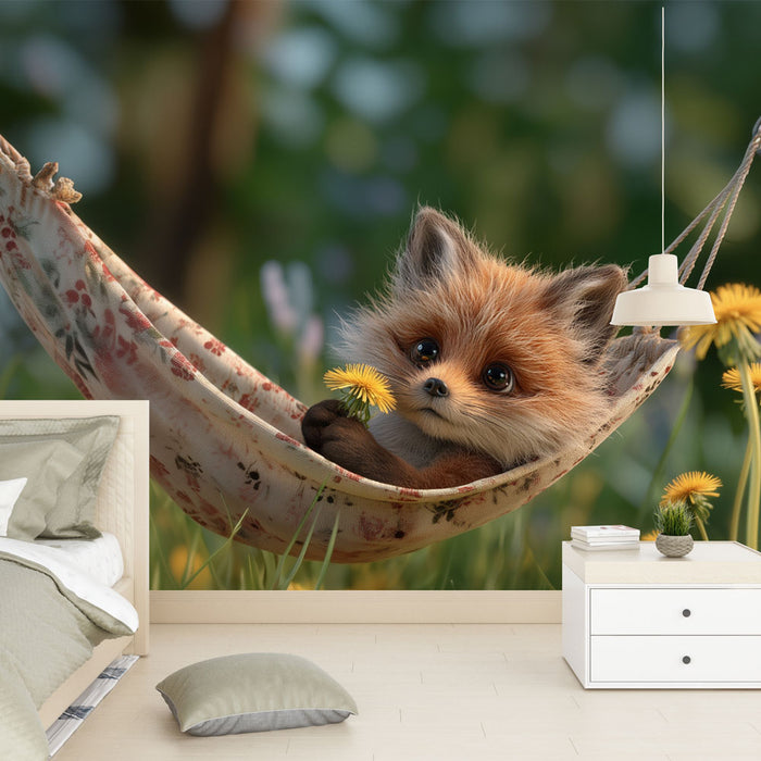 Papier peint renard mignon | Enfantin et enchanteur
