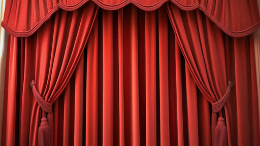 Papier peint rideau rouge Élégance théâtrale