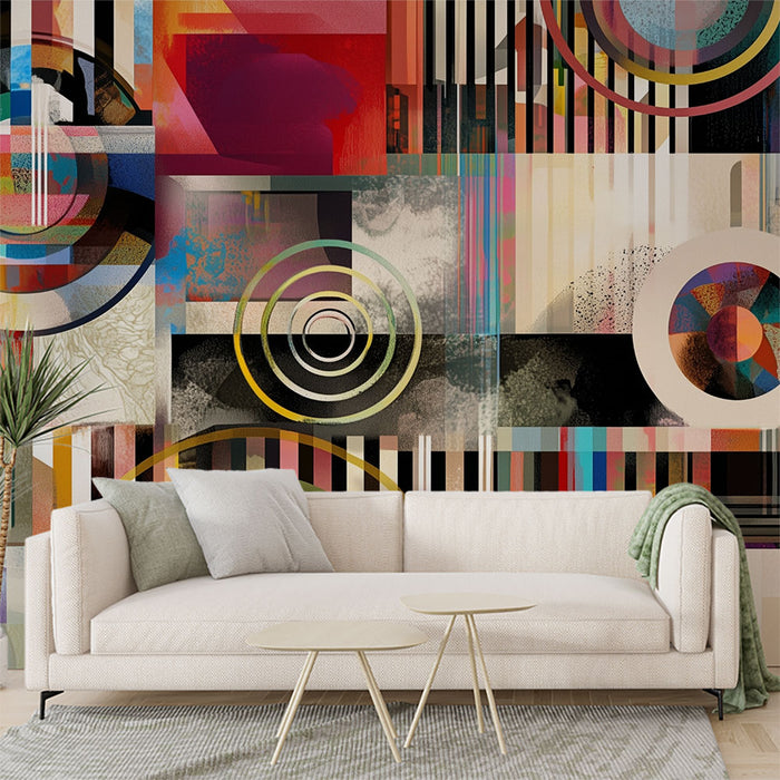 Papier peint abstrait | Designs géométrique multicolore