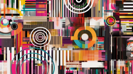 Papier peint géométrique Motifs multi-colorés modernes