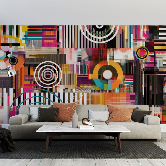 Papier peint géométrique | Motifs multi-colorés modernes