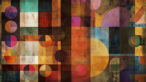 Papier peint géométrique Abstrait et Multicolore