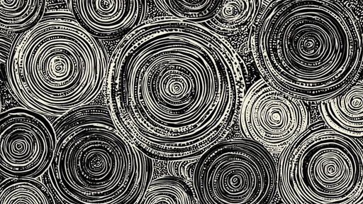 Papier peint cercles artistiques Noir et Blanc