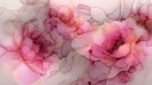 Papier peint floral aquarelle Fleurs roses élégantes