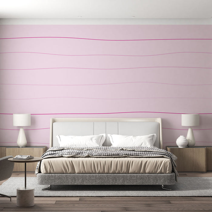 Papier peint vague rose | Design fluide et moderne