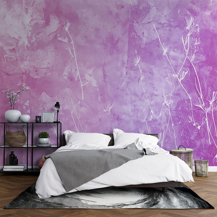 Papier peint pastel | Textures florales rose et lavande