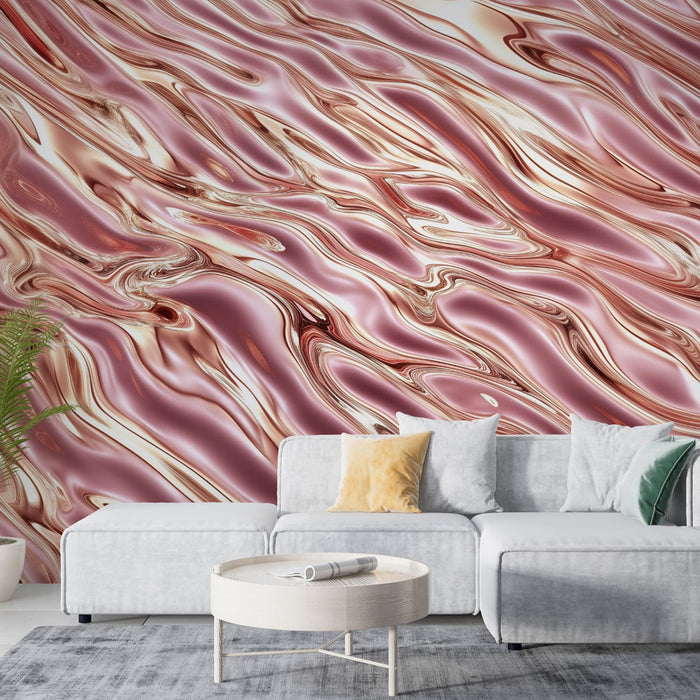 Papier peint métallique rose | Design Fluide et Éclatant