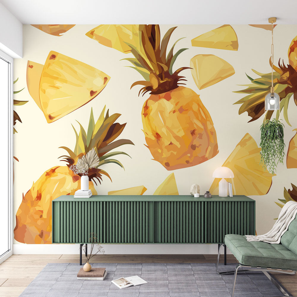 Tableau Mural Toile Ananas Noir Et Blanc Tropical - Reproduction Sur Châssis Pin, Prêt à Accrocher