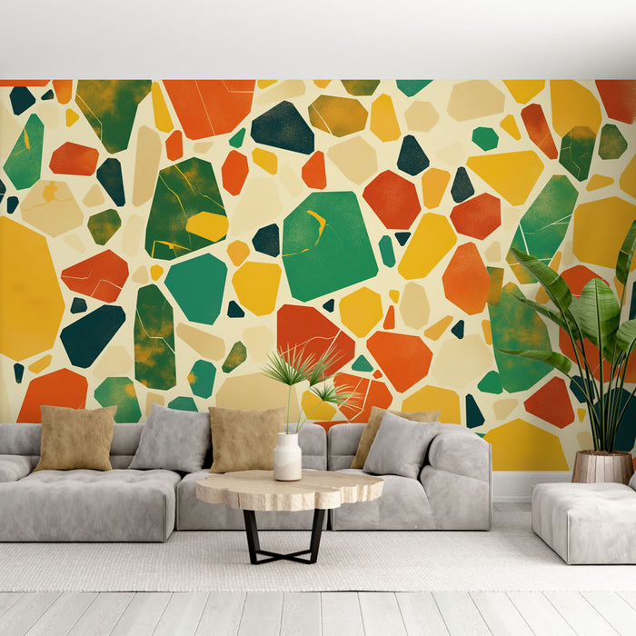 Papier peint terrazzo | Eclats de couleurs vives