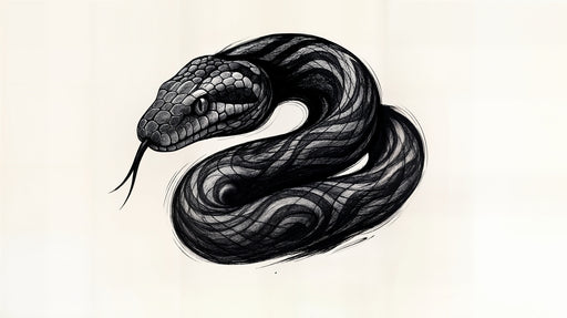 Papier peint serpent Illustration artistique en noir et blanc