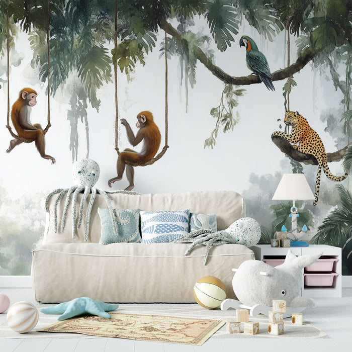 Papier peint jungle | Singes et faune exotique