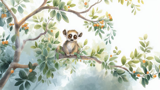 Papier peint animalier Lémurien dans la canopée