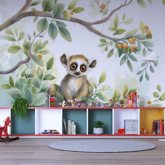 Papier peint animalier | Lémurien dans la canopée