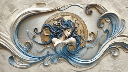 Papier peint déesse ondulée Art mural élégant