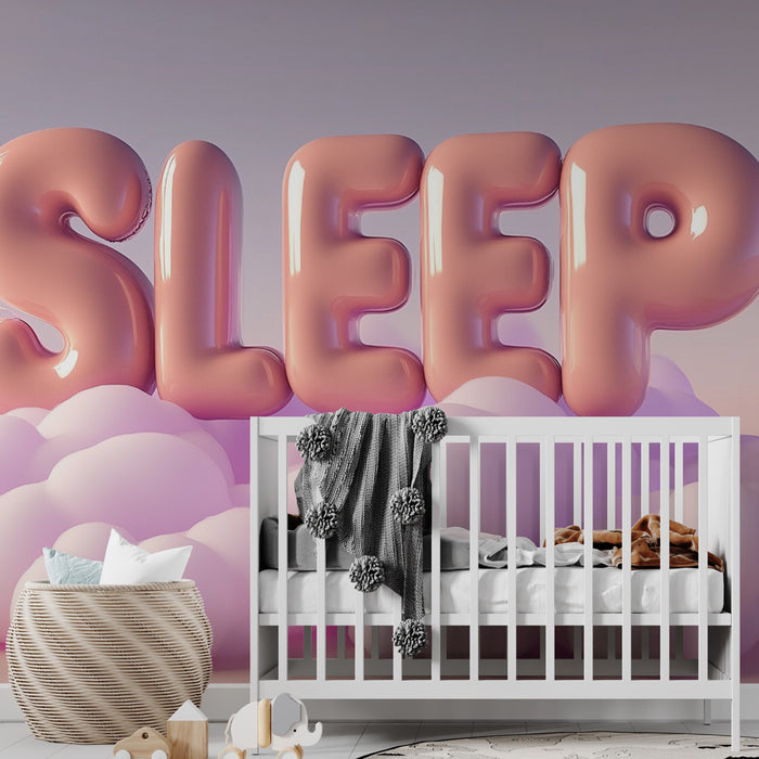 Papier peint rêve | Lettres gonflables sur nuages