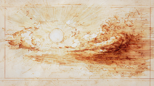 Papier peint soleil radieux Esquisse vintage artistique