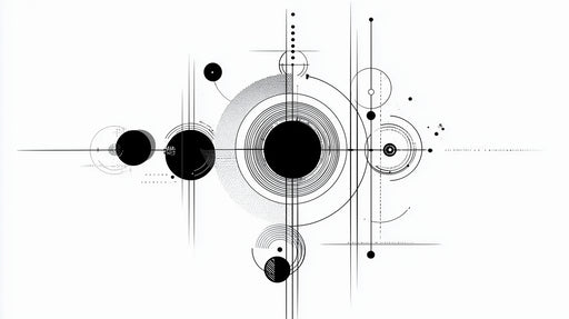 Papier peint géométrique Cercles et lignes modernes