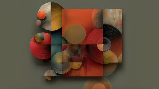 Papier peint abstrait Cercles rétro multicolores