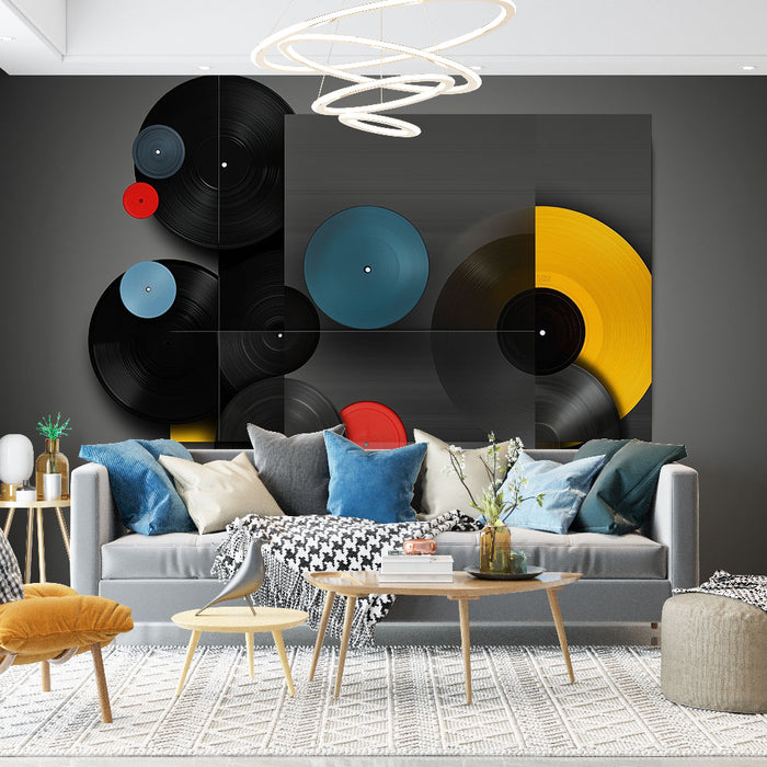 Papier peint disque vinyle | Design moderne et coloré