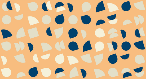 Papier peint géométrique Motifs modernes orange et bleu