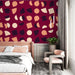 Papier peint moderne bordeaux avec formes géométriques pour chambre élégante