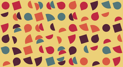 Papier peint géométrique Motifs colorés sur fond jaune