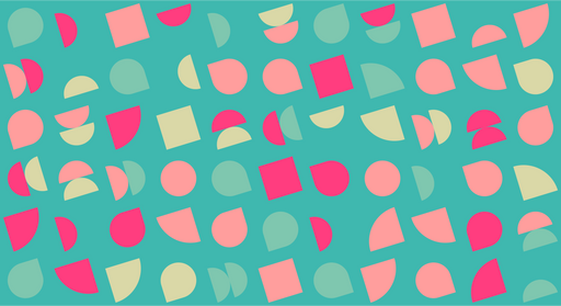 Papier peint géométrique Motifs colorés sur fond turquoise