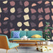 Papier peint moderne avec formes géométriques colorées pour salon contemporain