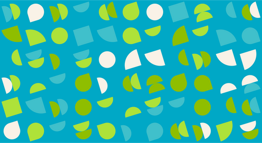 Papier peint géométrique Motifs colorés sur fond bleu