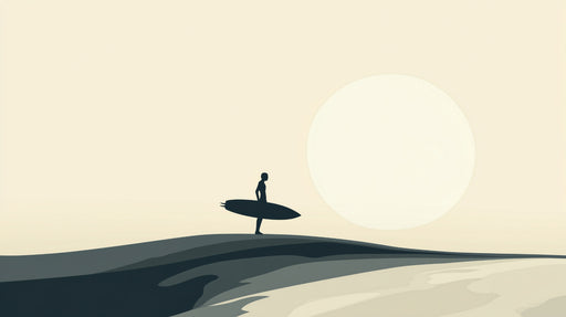 Papier peint surfeur Un coucher de soleil minimaliste