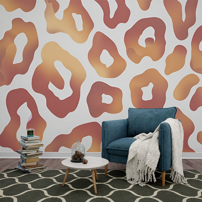 Papier peint léopard | Design moderne en orange et brun
