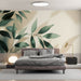 Papier peint mural avec feuilles vertes pour chambre moderne et élégante