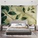 Papier peint nature vert avec feuilles pour chambre moderne et élégante