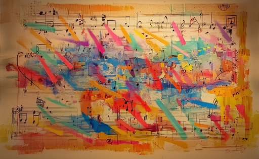 Papier peint musique abstraite Mélodie et couleurs artistiques