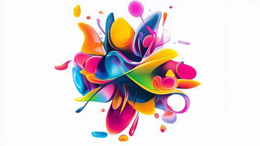 Papier peint art abstrait Explosion de Couleurs Vives