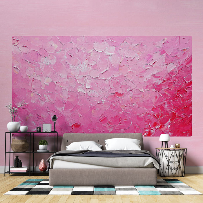 Papier peint rose texturé | Effet artistique peinture