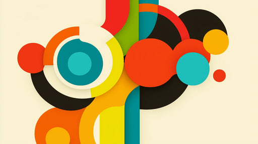 Papier peint géométrique Cercles colorés modernes