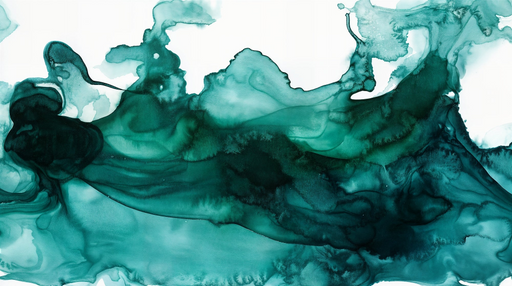 Papier peint aquarelle Vagues de vert émeraude