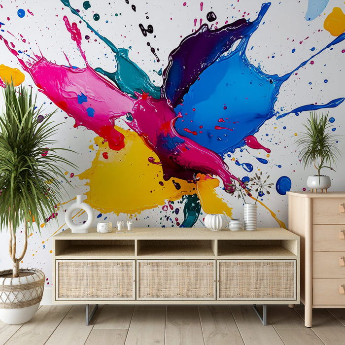 Papier peint abstrait | Éclaboussures colorées