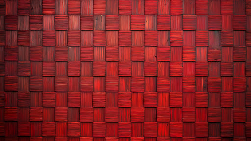 Papier peint rouge texturé Carrés en relief