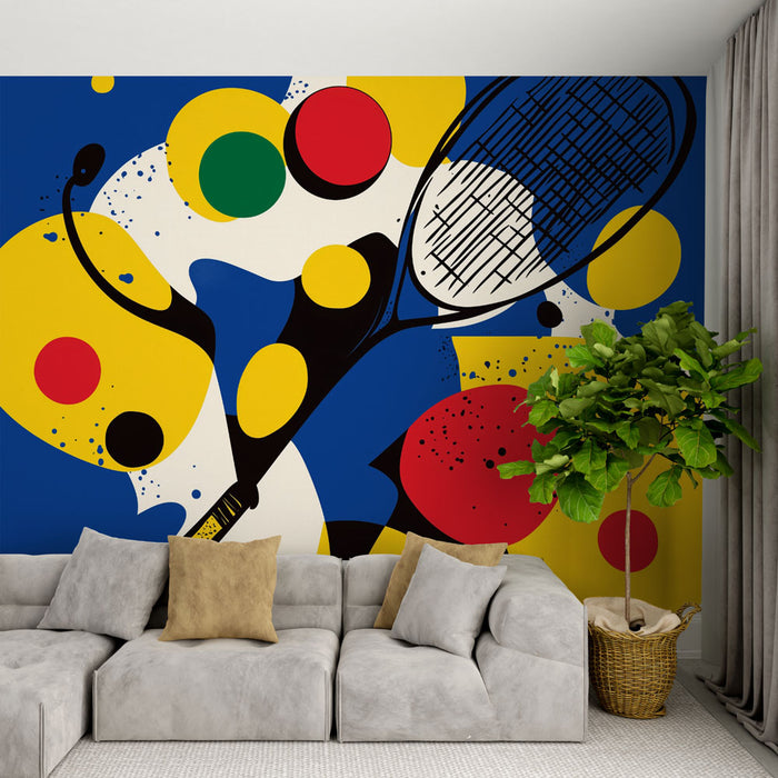 Papier peint abstrait tennis | Jouez avec les couleurs