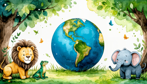 Papier peint animaux Illustration magique et colorée