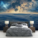 Papier peint panoramique espace avec vue sur la Terre pour chambre moderne