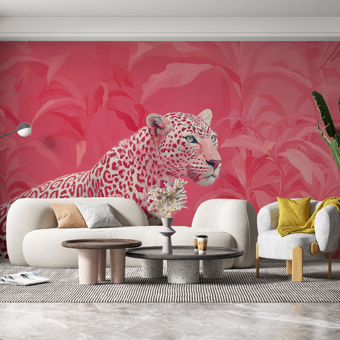 Papier peint léopard rose | Jungle élégante