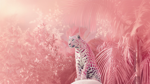 Papier peint léopard rose Décor sauvage et élégant