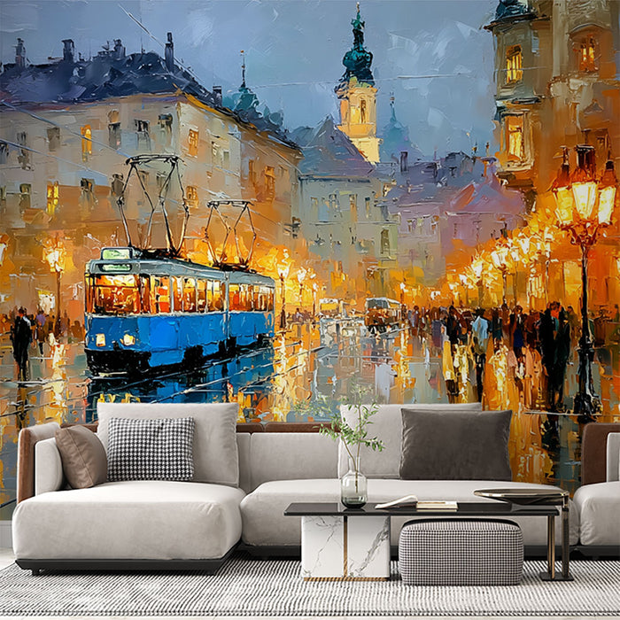 Papier peint tramway | Paysage urbain vibrant