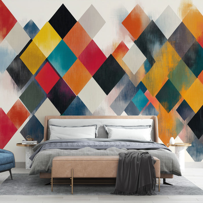 Papier peint géométrique | Motif coloré et moderne