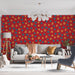 Papier peint rouge avec triangles colorés pour salon moderne et dynamique